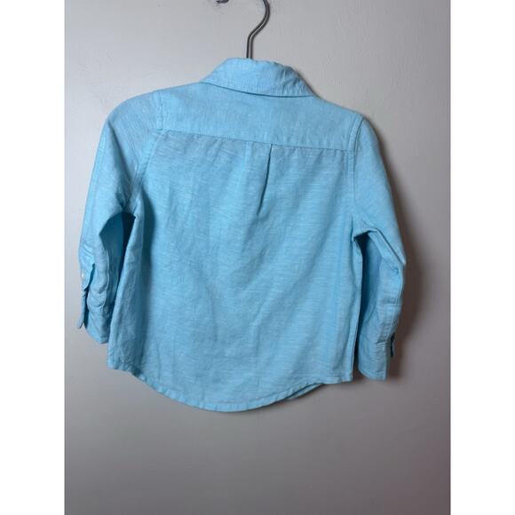 Jamie & Jack Linen Roll-Cuff Shirt Radiance Blue 6-12 Months NWT - Picture 3 of 13